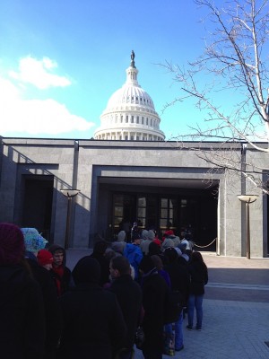 Students arrived at Capitol Hill. 