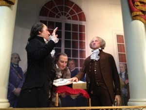 George Washington can still be seen (in wax) at Mt. Vernon. 