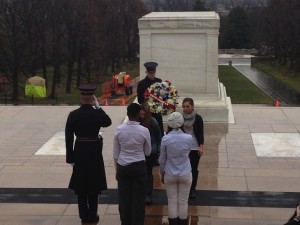 CVHS students left a wreath at the Tomb of the Unknown Soldier. 
