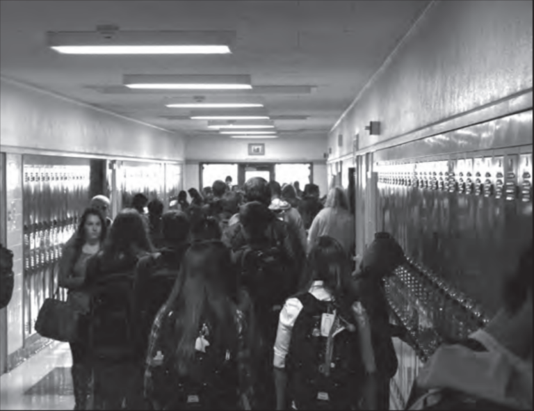 Get out of the way in crowded hallways