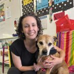 Profe Canela and her affectionate assistant, Delilah