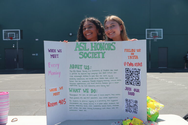 ASL Honors Society President Brooklynn Cole and Secretary Paige Pacheco.